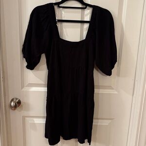 Shinestar Black Peasant Dress